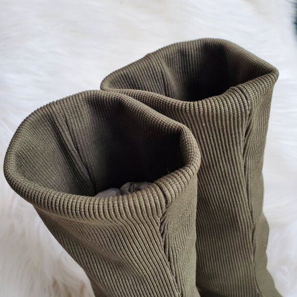 Steve Madden Olive Pull On Mid-Calf Stretch Fabric Block Heel Boots SZ 8 - Picture 10 of 15